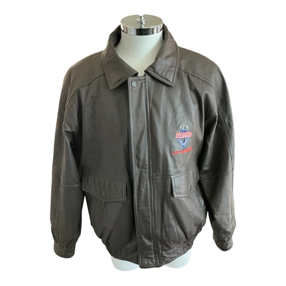 Vintage Handyman Club of America Men’s Sz L Life Member Leather Bomber Jacket